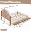 Lit plateforme double avec tiroir de rangement, structure de lit simple en bois avec tête de lit ronde, aucun sommier nécessaire, beige et naturel profond-1300552068-1300552070