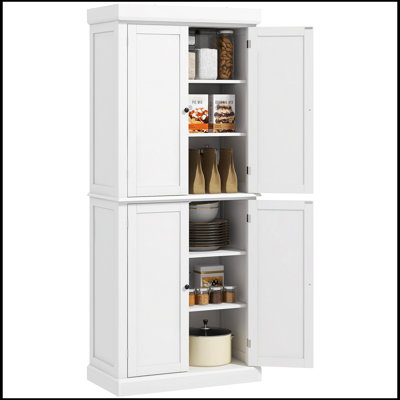 72.5"" Kitchen Pantry Storage Cabinet, Freestanding Kitchen Cupboard with 4 Doors -  Winston Porter, 45188EB590E147FEA5E15FA641CC0597