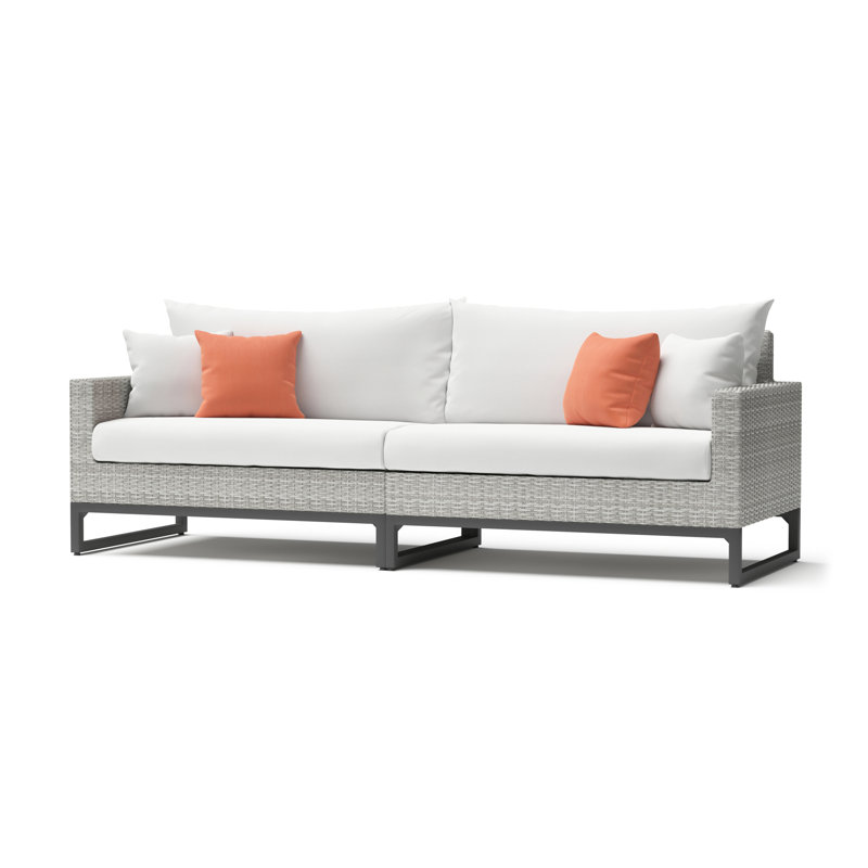 Sameko Outdoor 4 - Piece Conversation Set, Gray, Cast Coral Sunbrella® Plainweave