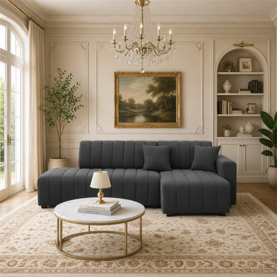 Wool Right Facing Sectional Sofa With Chaise