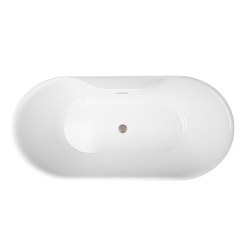 Una 67'' x 31.5'' Air Porcelain Bathtub with Faucet, Brushed Nickel