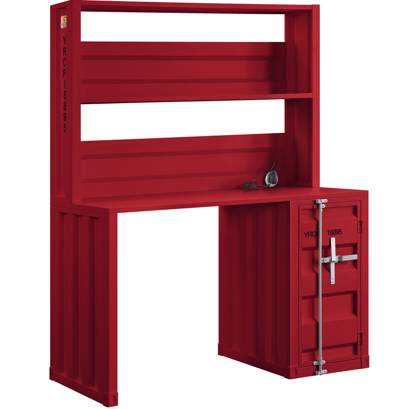 Bureau d'écriture avec huche Cargo, Rouge