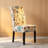 Dining Chair Set Of 2, Beige Fabric, Soft Cushions, Black Rubberwood