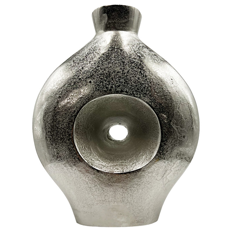 Vase de table en aluminium 18 po Keyen, Argent