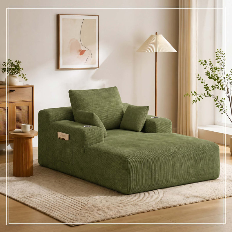 Canapé 71,65 po Corduroy, Vert