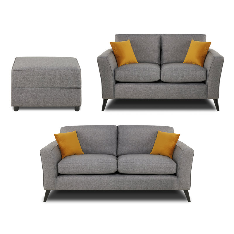 Freddy 3 - Piece Living Room Set, Charcoal