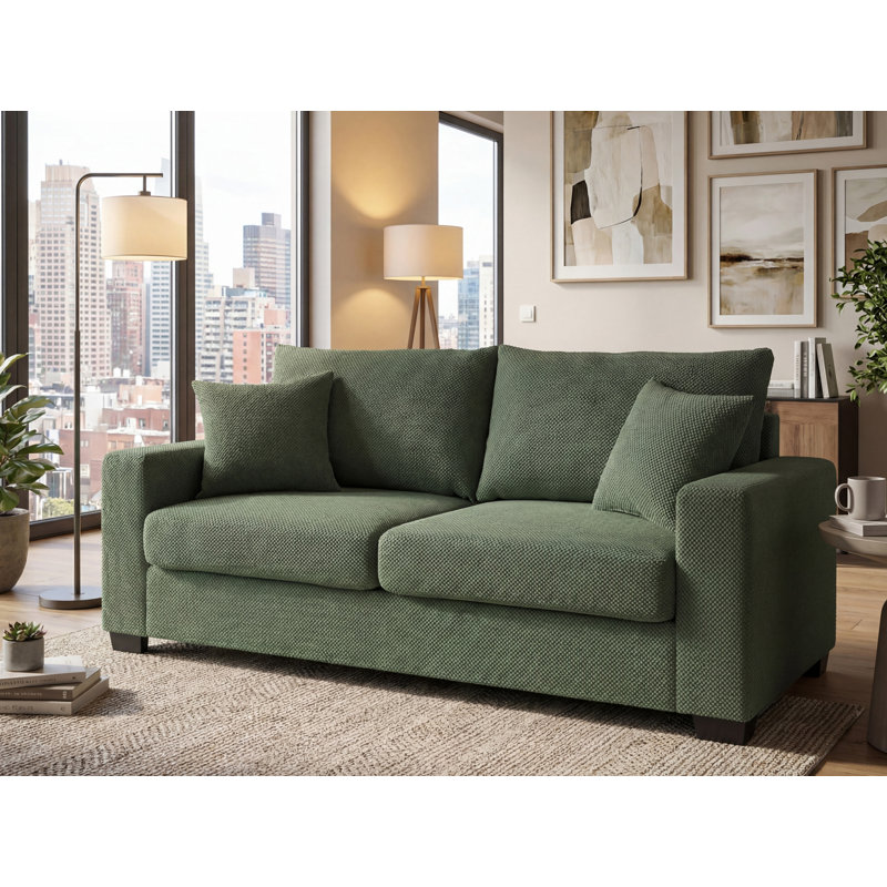 Canapé ou causeuse rembourré Mid-Century, Vert foncé