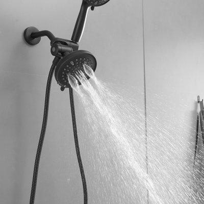 8-Spray Dual Shower System With 3-Way Diverter And Stainless Steel Hose