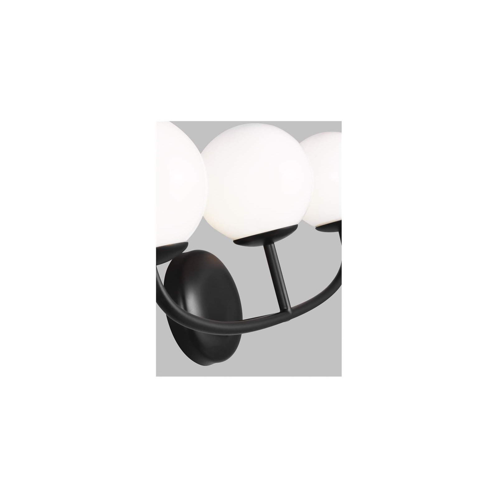 Alain 3 Light Frosted Dimmable Vanity Light, Midnight Black