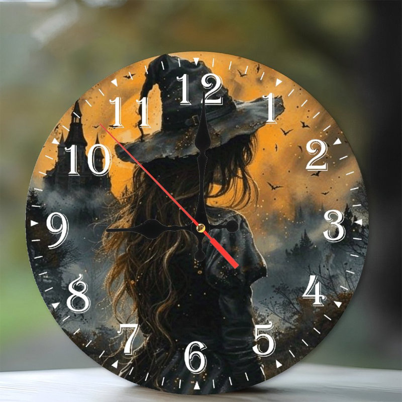 Horloge murale en bois 10 po, mouvement silencieux, à piles (piles AA non incluses), décor artistique, parfait pour les décorations