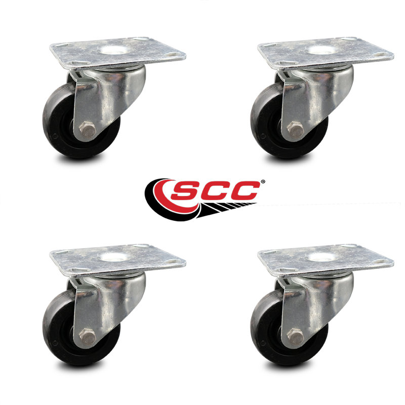 3 Inch Swivel Large Top Plate Caster with Polyolefin Wheel Set of 4 SCC/SCC-C20S314-POD-TP3-4