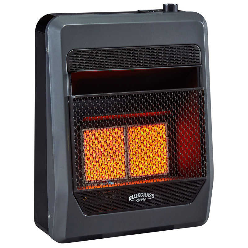 Black Infrared Natural Gas Space Heater with Thermostat Control