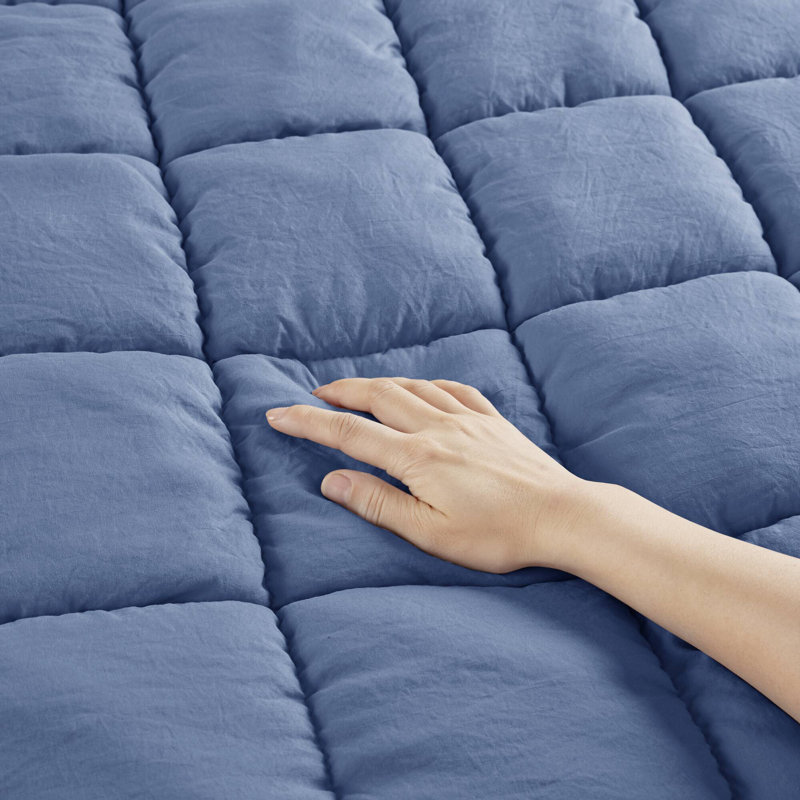 Ensemble d'édredon en duvet Dream Puff, Bleu marine, Édredon simple + 1 taie décorative standard
