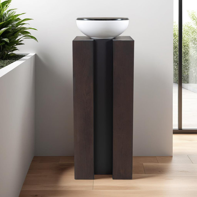 Piédestal en bois noir Bertoia - court, H 30 po x l 12 po x P 12 po