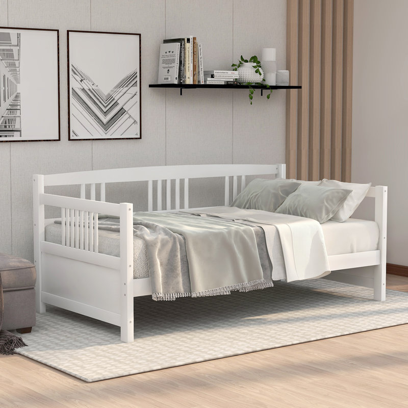 Lit de jour moderne en bois massif, Blanc