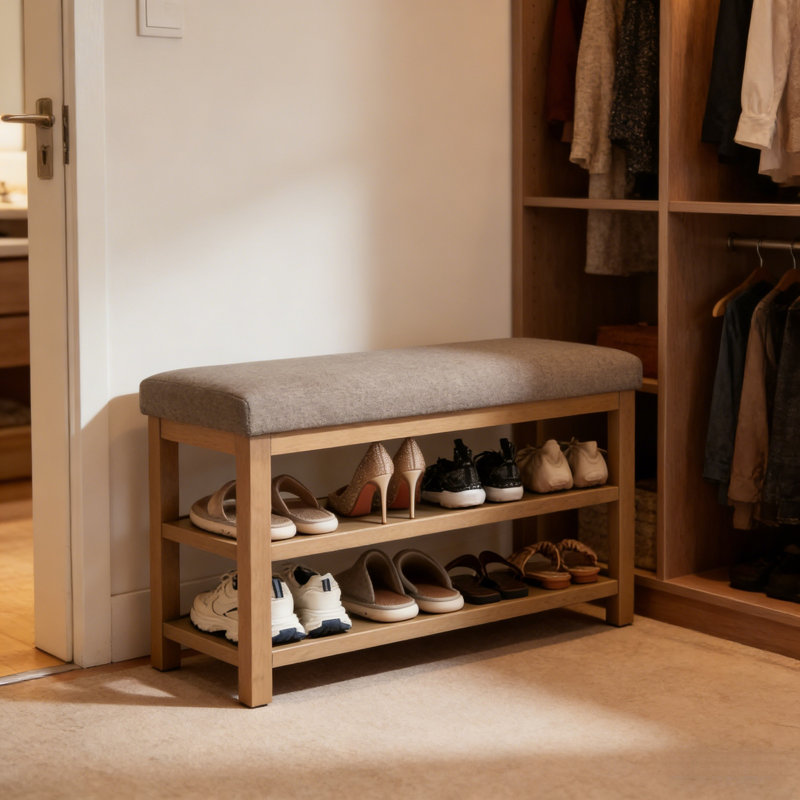 Banc de rangement Mid-Century