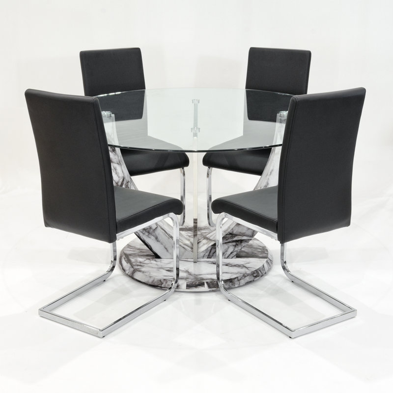 Titus 4 - Person Dining Set, Black