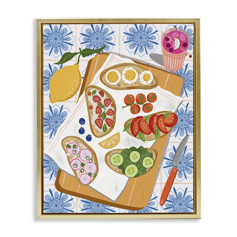  Toile délicieuse sur toiles florales, art mural par Jo Reid, H 31 po x l 25 po, Cadre flottant métallique doré
