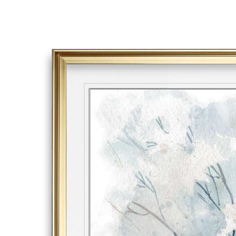 « Misty Wildflower Morning », reproduction d'art sur toile, H 28 po x l 28 po x P 2 po, Cadre doré