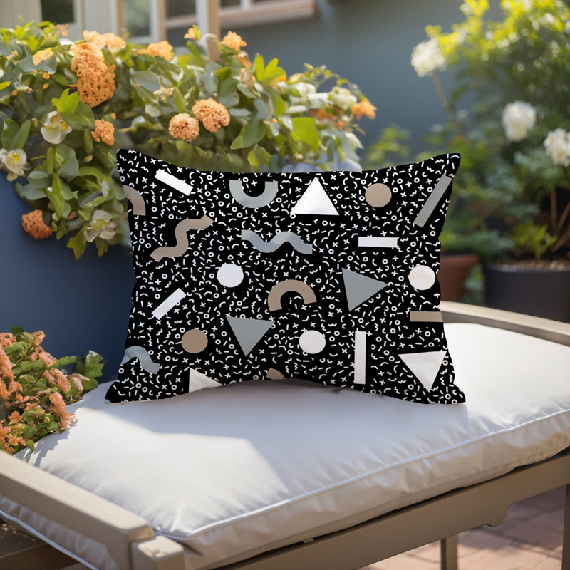 Coussin lombaire réversible intérieur / extérieur Moxo, Rectangle H 18 po x l 25 po, Black