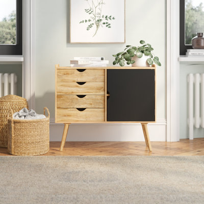 Rousseau Solid Wood 100cm W 4 - Drawer Chest of Drawers