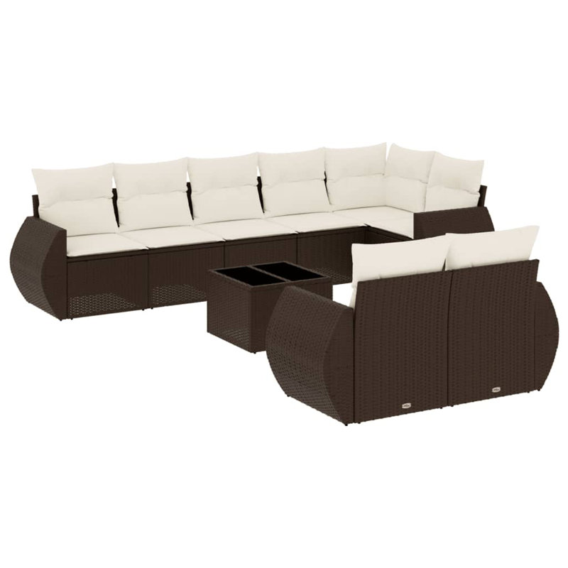  Ensemble de canapé de jardin brun, Brun