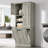 Tall Storage Cabinet with Adjustable Shelves and Flip-Out Basket, Modern MDF Design-1413657098