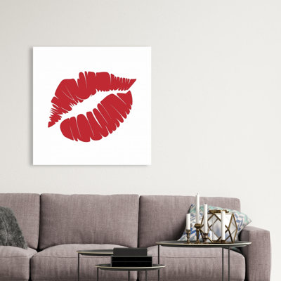 Red Lipstick Mark - Red Beauty Canvas for Home Decor