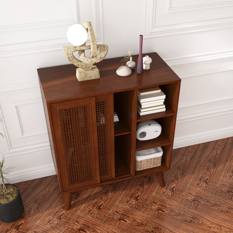 Buffet en MDF Mid Century Modern, Marron foncé