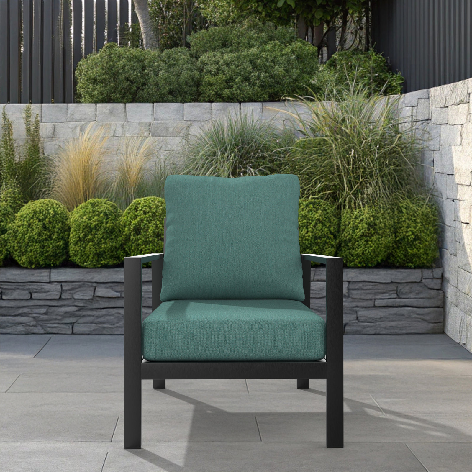 Amala 22" Sunbrella® Seat and Back Cushion, Cast Breeze Sunbrella® Plainweave