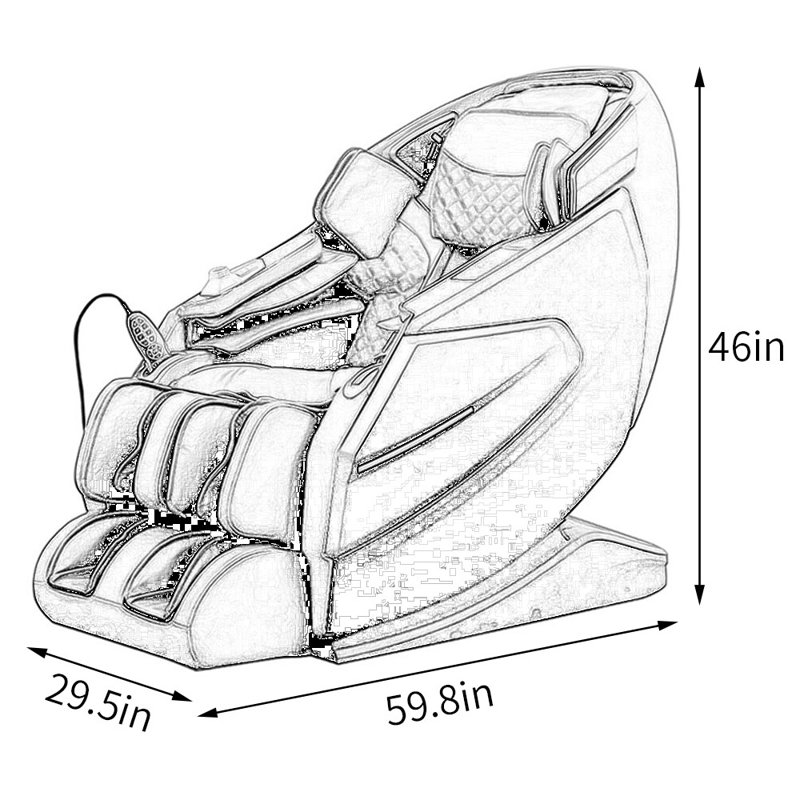 Fauteuil de massage chauffant, Similicuir brun