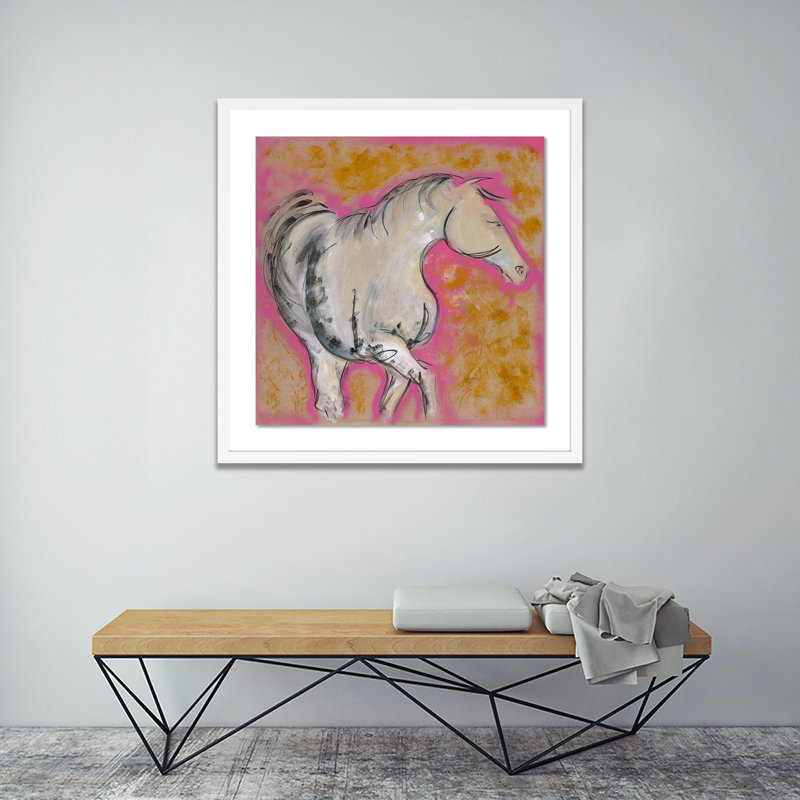 Pink Lady Print by Donna Bernstein, White, 40" H x 40" W x 2.5" D