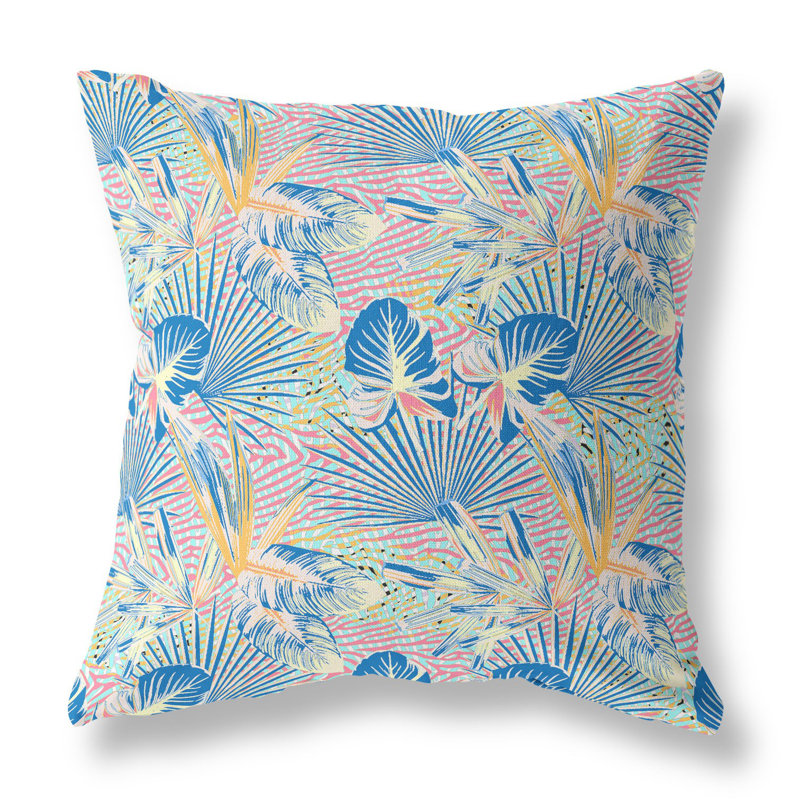  Coussin en suède illusion avec insert Illusion, H 16 po x l 16 po, Bleu / rose