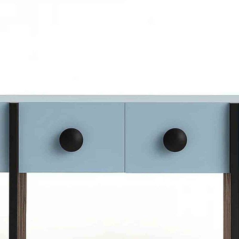 Armoire d'entrée de style italien de luxe, 31.50" H x 62.99" W x 15.75" D, Bleu / Noir, Blue