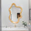 Miroir mural 33,46 "x 22,24" de forme irrégulière avec cadre en bois naturel