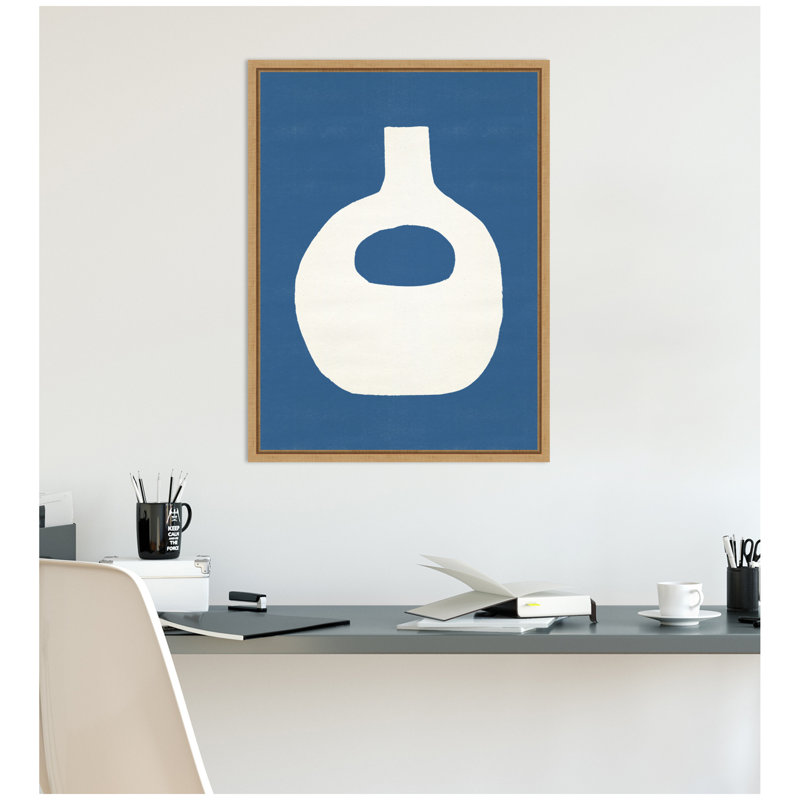 «Ceramo Blue Beige 3» par Rocket Jack, reproduction d'art sur toile encadrée, H 24 po x l 18 po