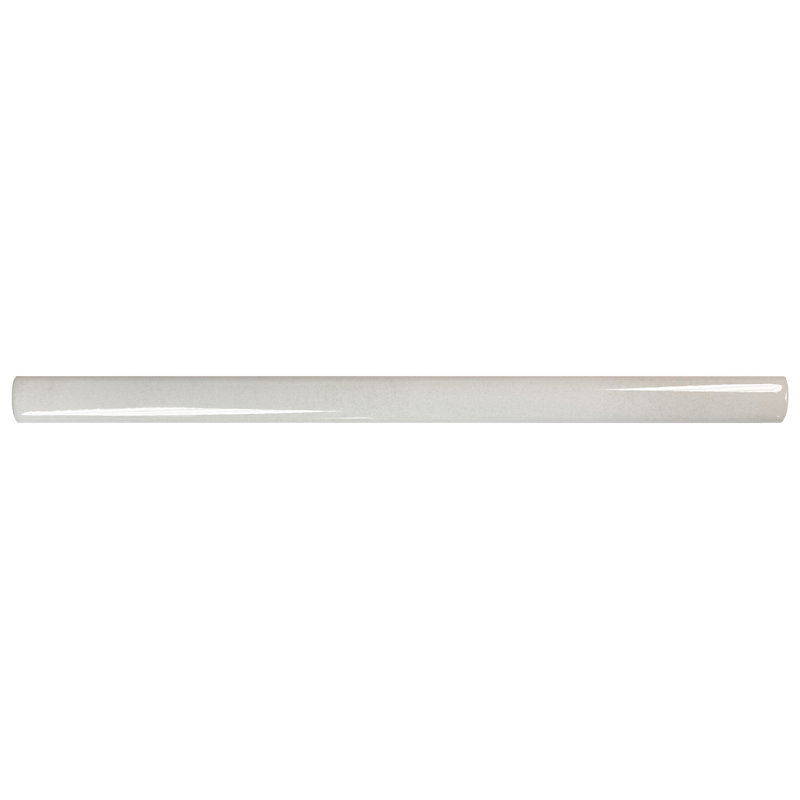 Coco Demi-Bullnose 1/2 In. X 7-7/8 In. Ceramic Wall Trim, Glossy Cloud White