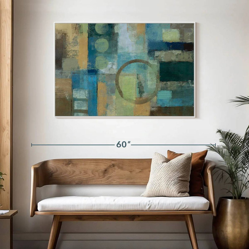 Point focal, 46 po x 31 po, Cadre flottant blanc