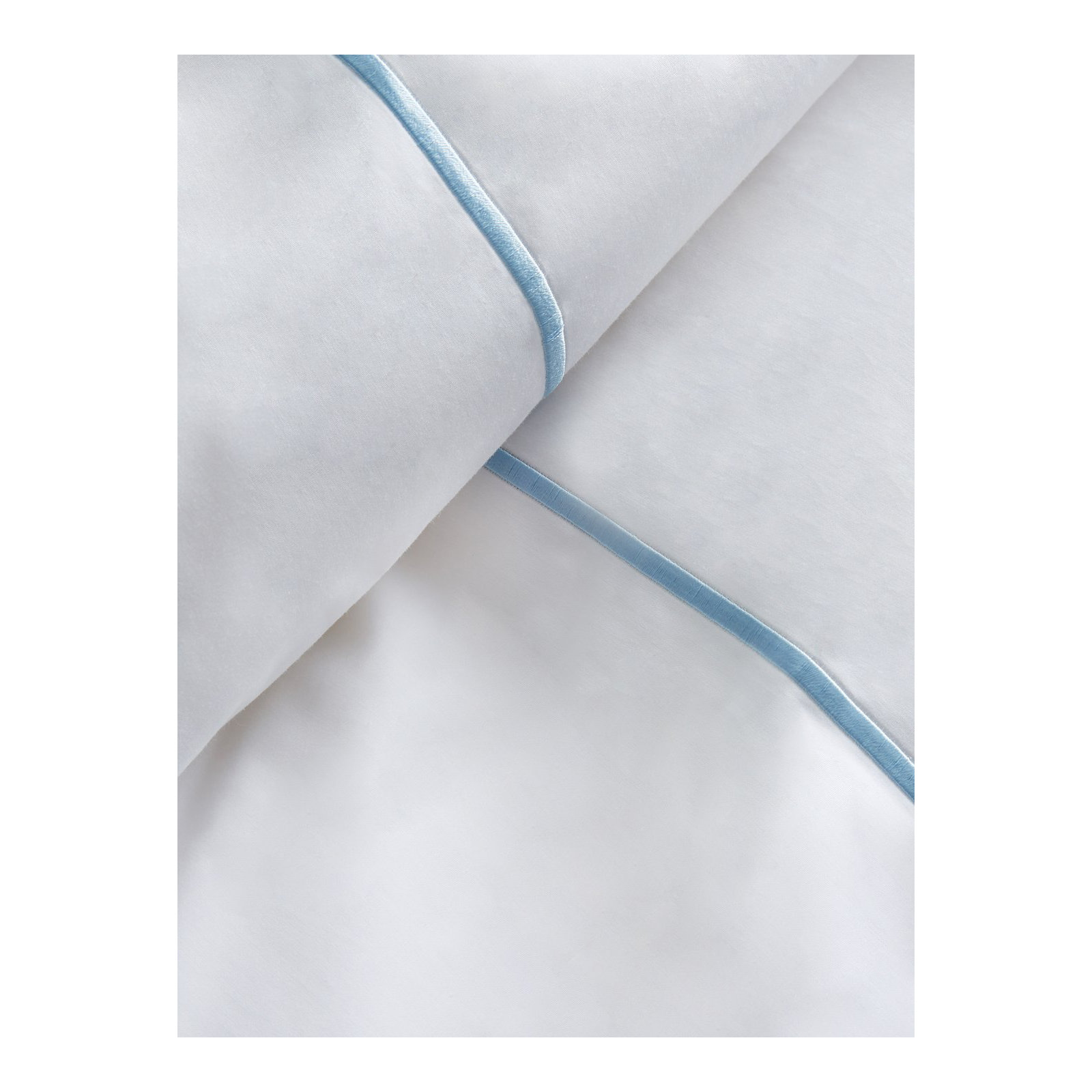 Benin Cotton Percale Duvet Cover Set, King Duvet Cover + 2 Shams, Blue/White