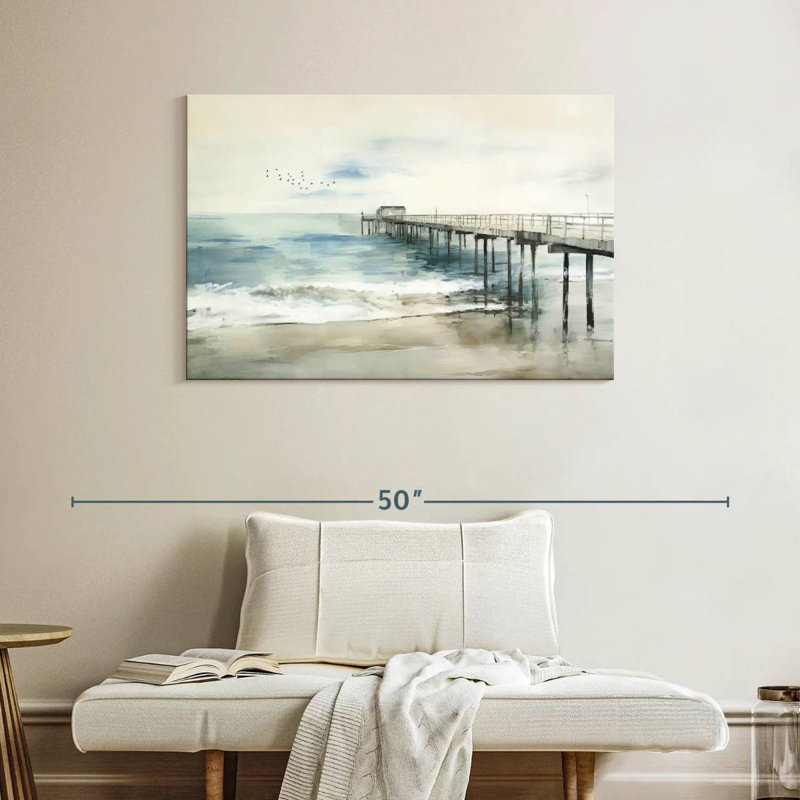 Idyllic coastal jetty Aletra, H 26 po x l 39 po