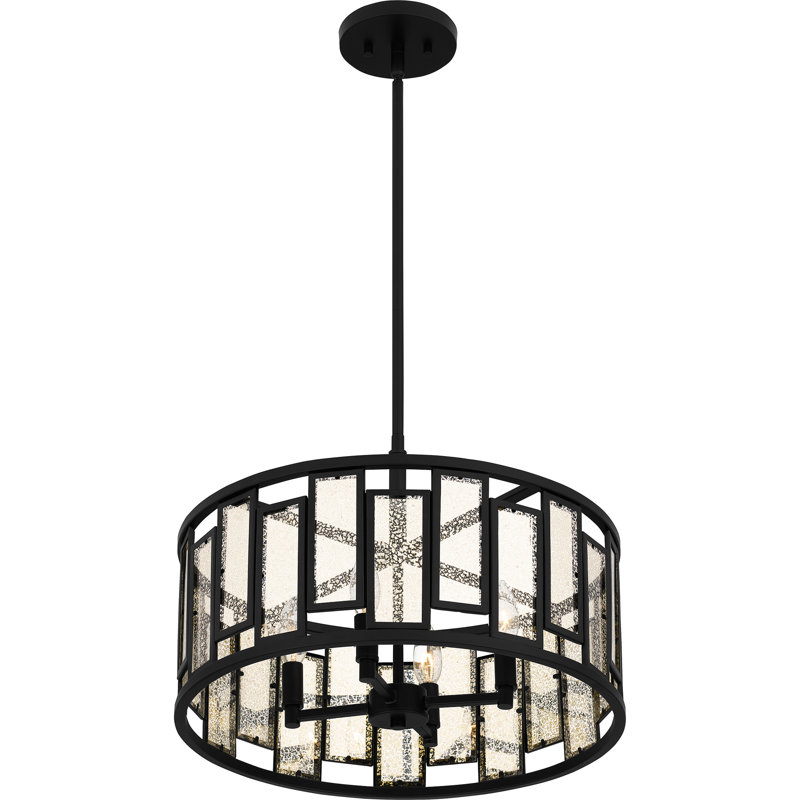 Luminaire suspendu tambour simple 4 lumières