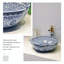 Lavabo vasque de salle de bain en forme de fleur en porcelaine au-dessus du comptoir pour bar et vestiaire chinois
