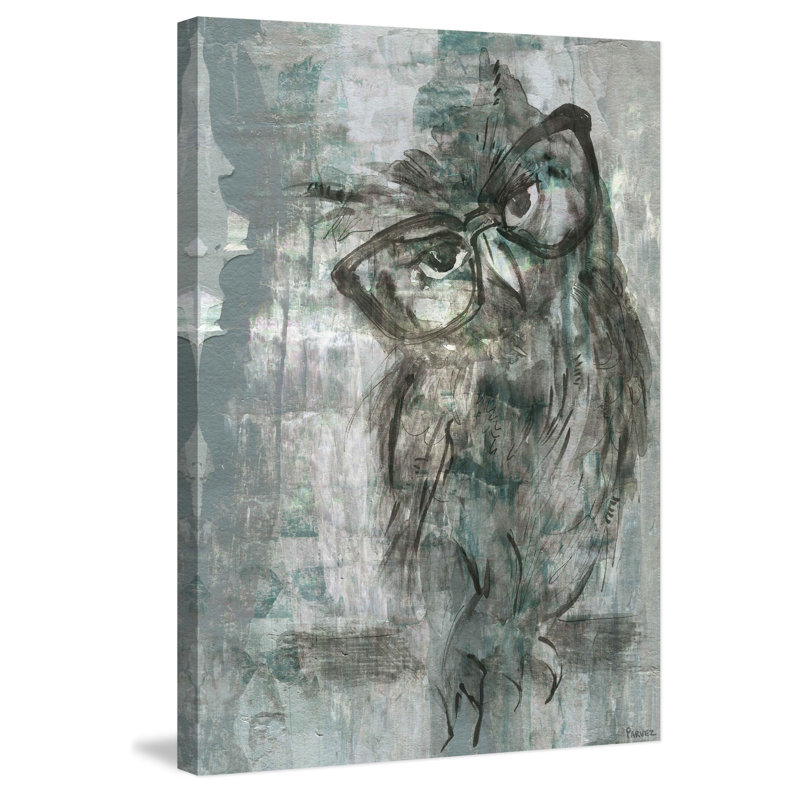 Owl Glasses by Parvez Taj - Wrapped Canvas Painting, 91cm H x 61cm W x 3.81cm D