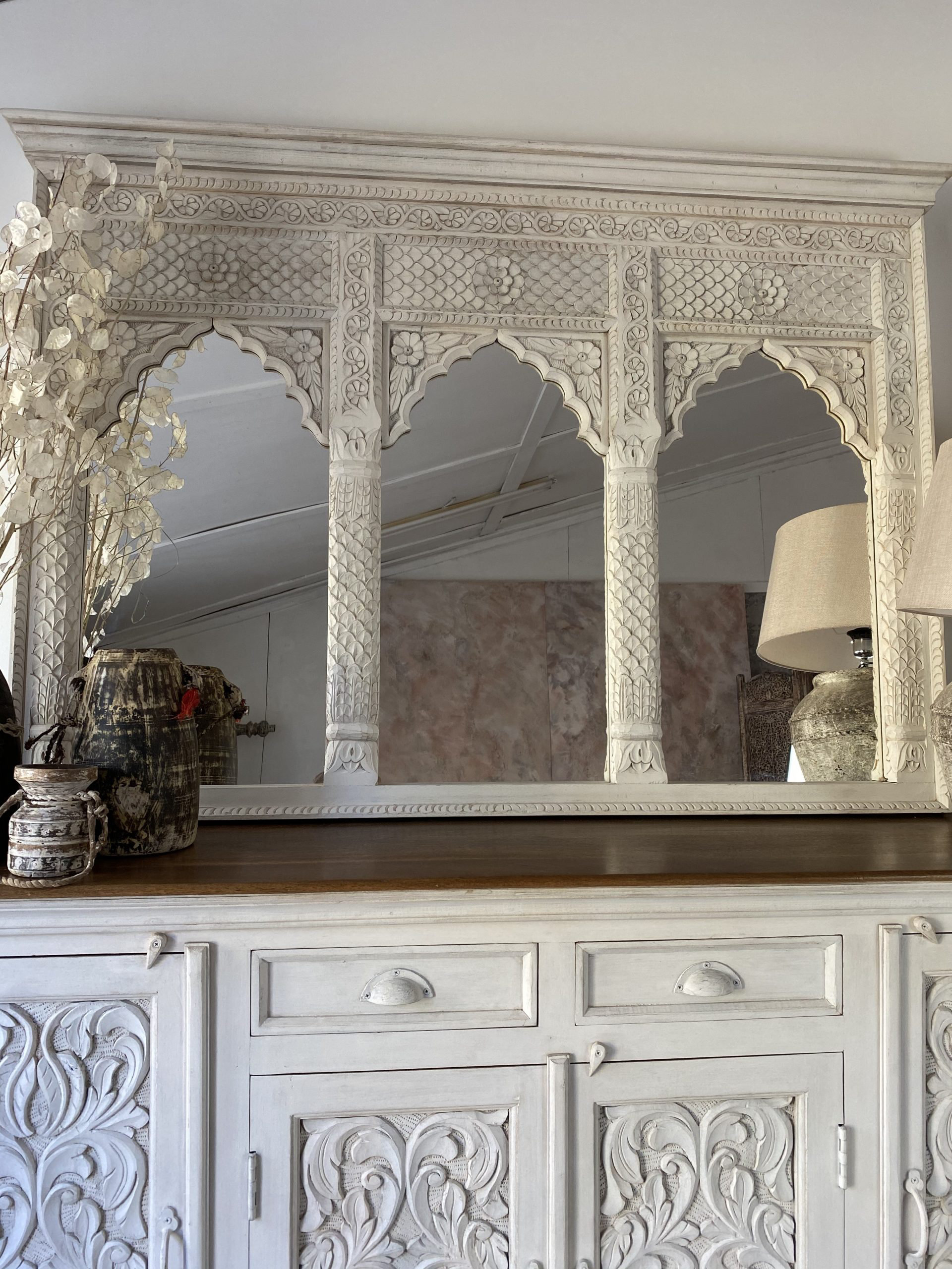 Latitude Vive Hand Carved Mango Wood 3 Arch Mirror Frame | Wayfair.ie