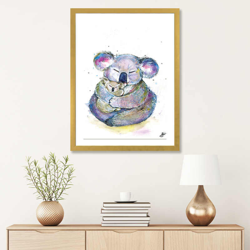 Décoration murale Kuddly Koalas, pour enfants, H 24 po x l 16 po x P 1 po, Papier encadré doré