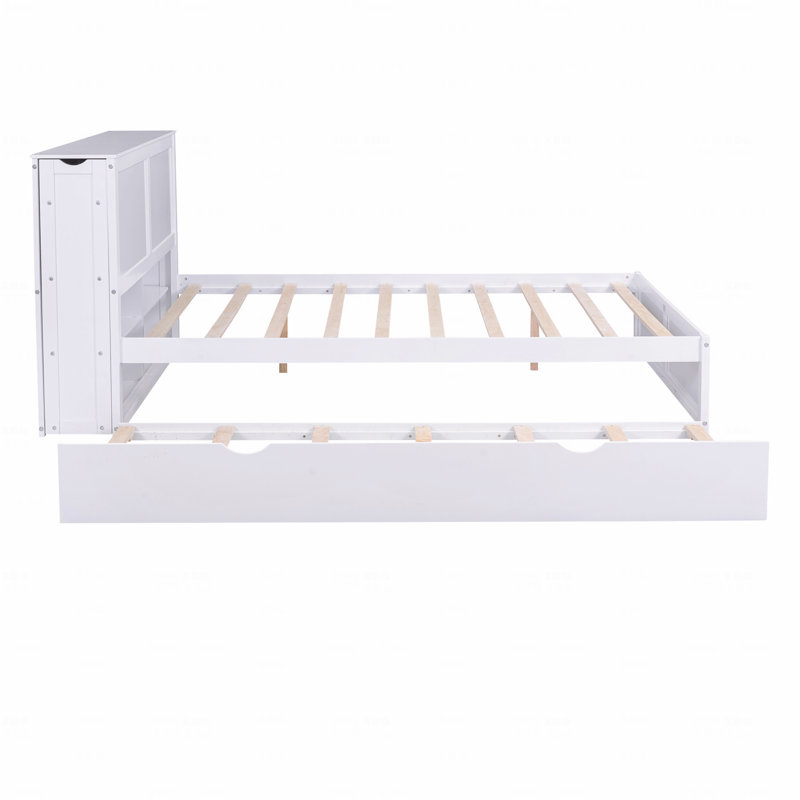 Lit plateforme avec rangement et tablettes gigognes