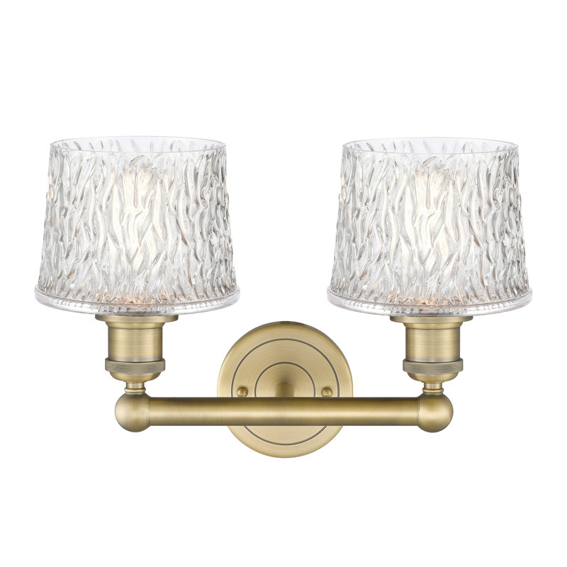 Éclairage pour meuble-lavabo à intensité variable à 2 lumières, Laiton brossé, H 11 po x l 15,5 po x P 7,75 po