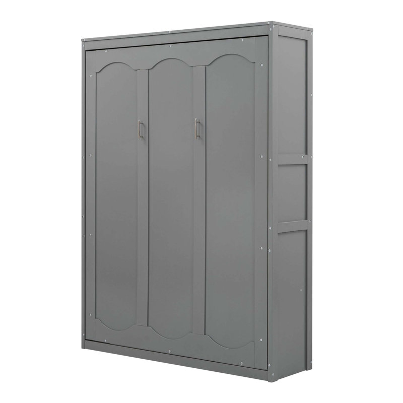 Lit escamotable mural avec tablettes multicouches, Gray