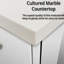 36 po L x P 22 po. Meuble-lavabo blanc brillant avec comptoir en marbre et miroir-482262263