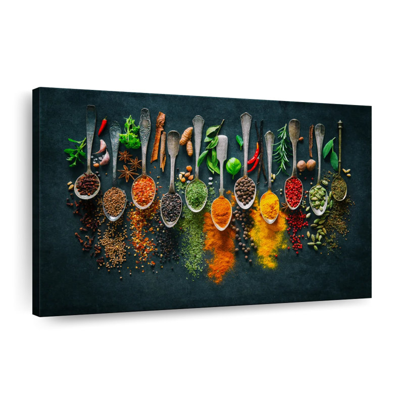 Spoons And Spices Canvas Print, 32" H x 48" W x 1.25" D